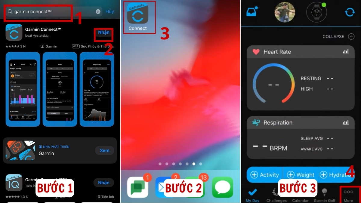 Cách chỉnh giờ đồng hồ Garmin trên điện thoại bước 1