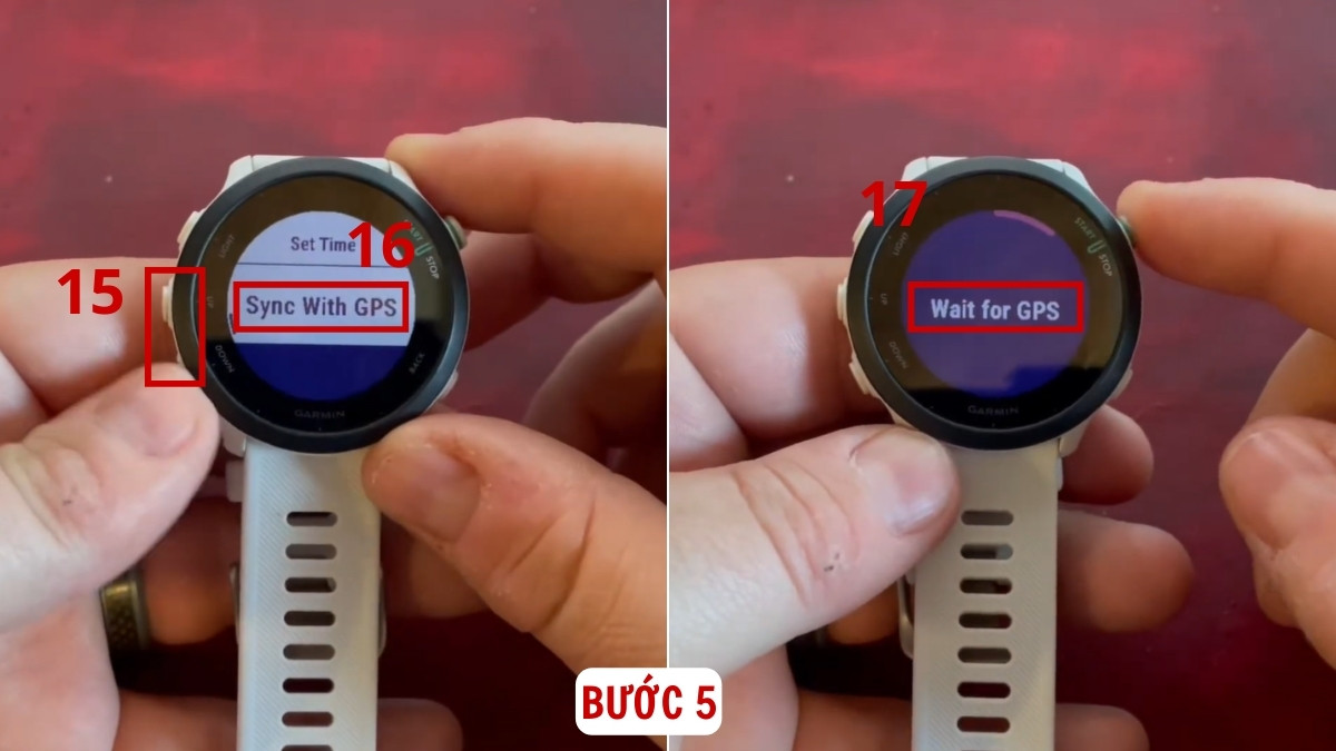 Cách chỉnh giờ đồng hồ Garmin bằng GPS bước 5