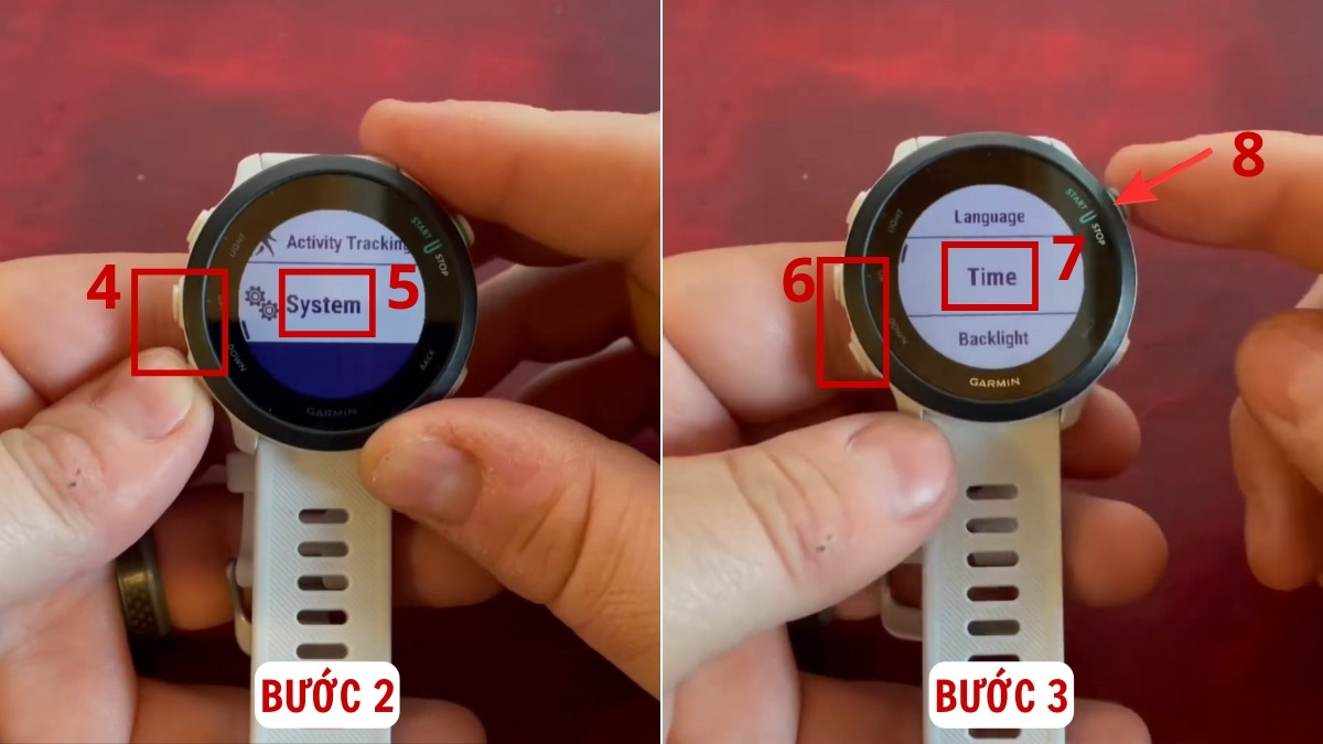 Cách chỉnh giờ đồng hồ Garmin bằng GPS bước 2