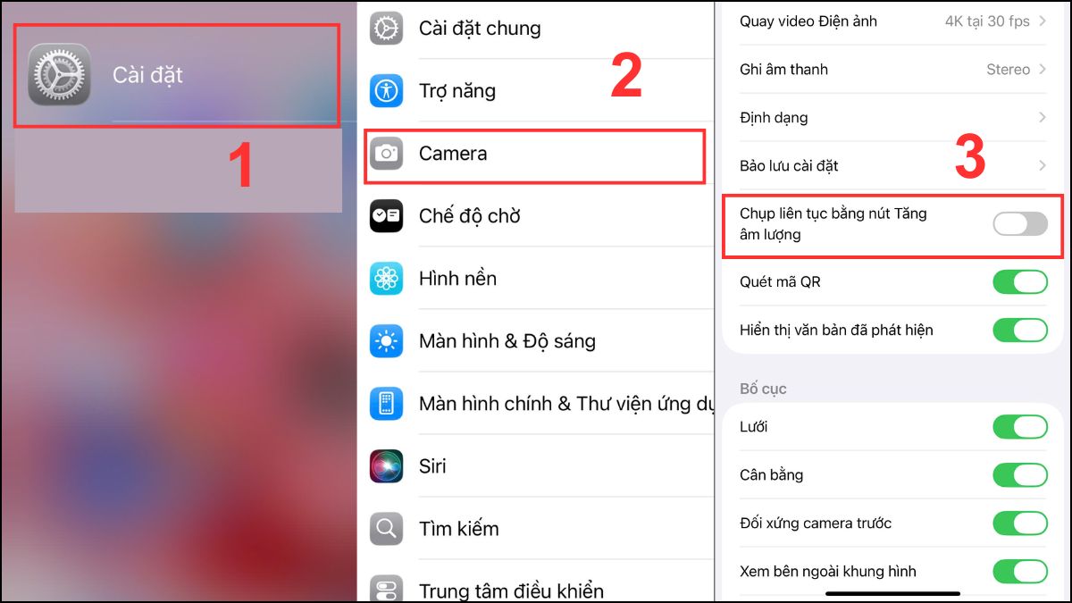 Cách tắt chụp ảnh liên tục trên iPhone