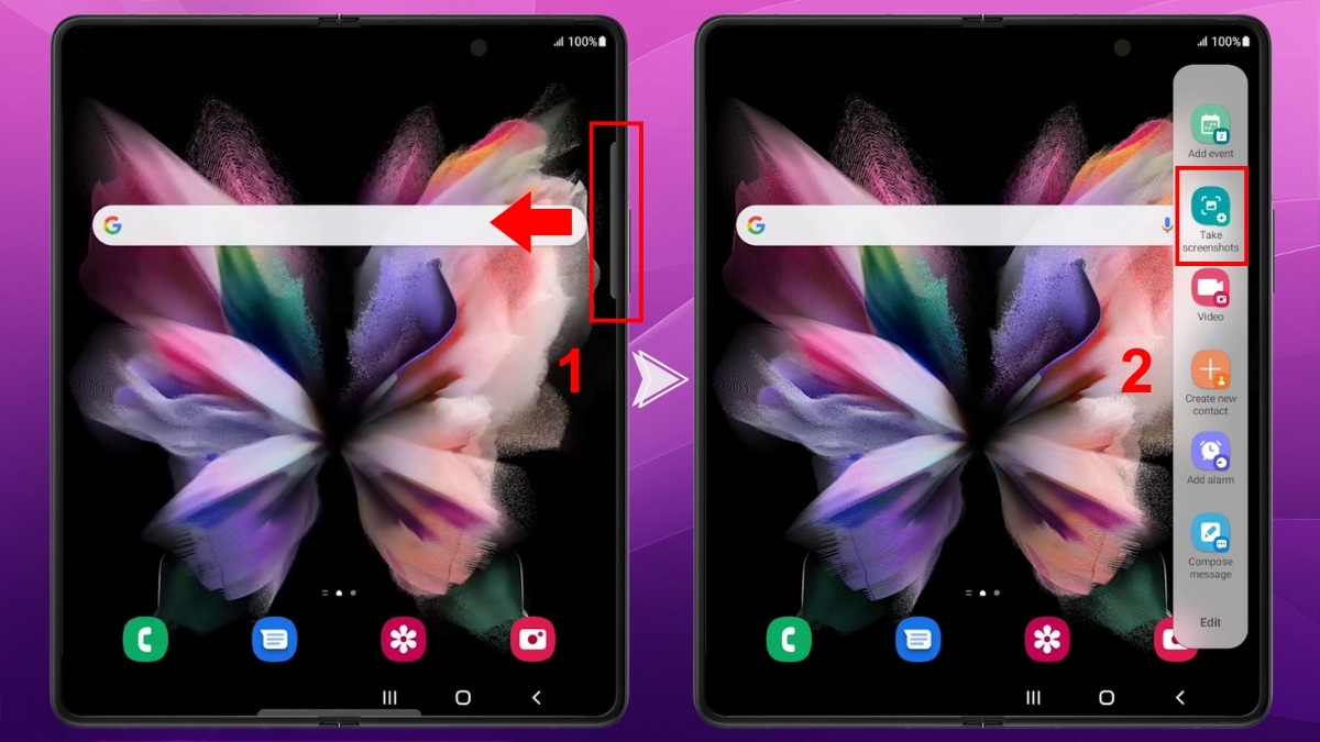 Cách chụp màn hình trên điện thoại Samsung bằng edge panel bước 2