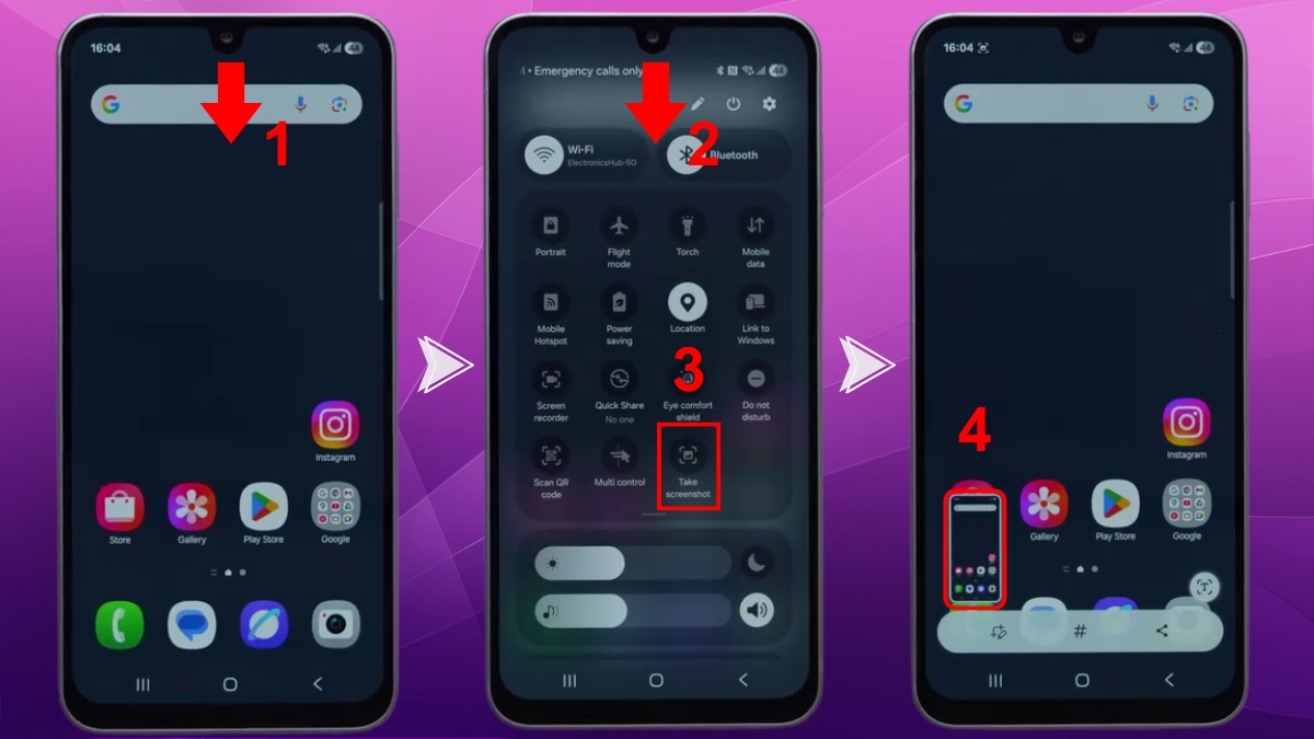 Cách chụp màn hình trên điện thoại Samsung sử dụng menu mở rộng