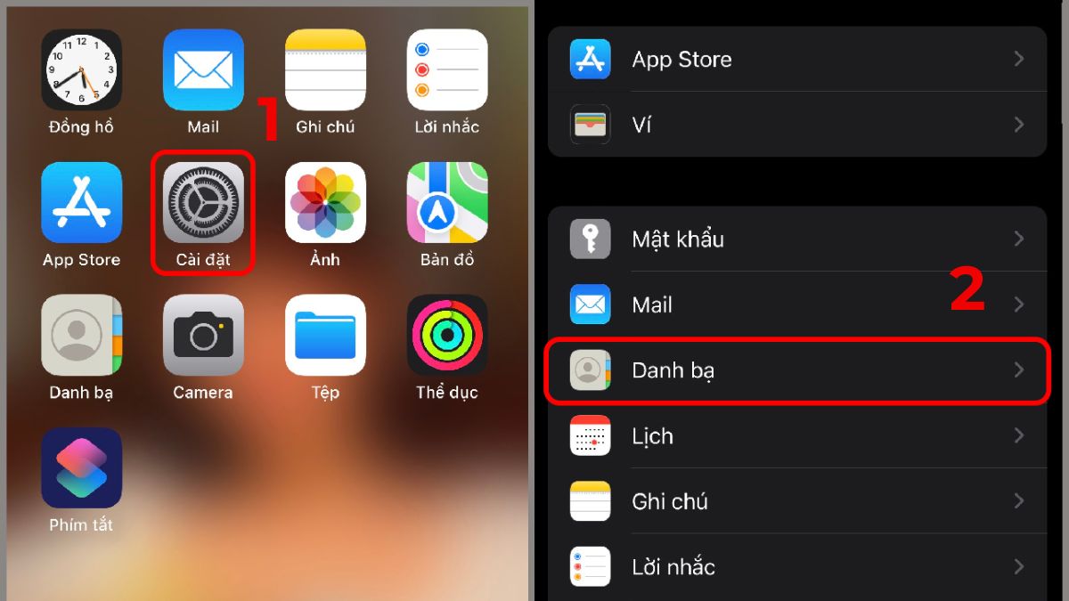 Cách chuyển danh bạ từ sim sang iPhone bước 1