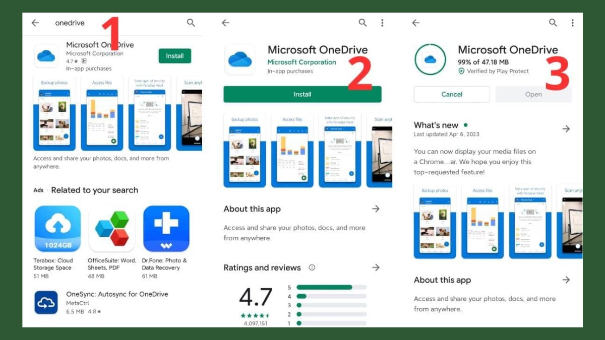Cách chuyển dữ liệu từ Samsung sang Xiaomi bằng onedrive bước 1