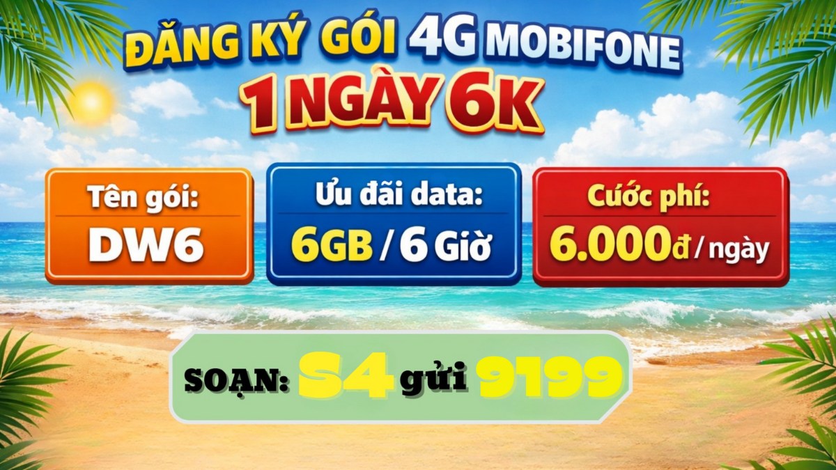 Cách đăng ký gói cước mạng 4G MobiFone 1 ngày 6k