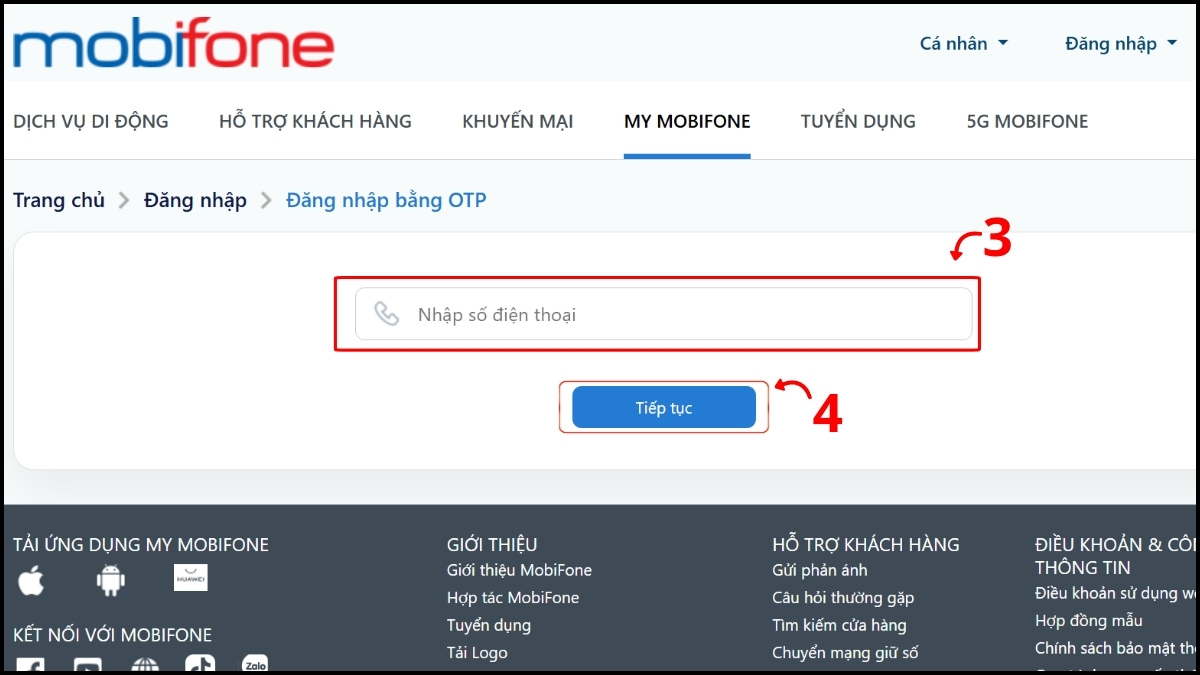 Cách đăng ký 4G MobiFone 1 ngày qua Website bước 2