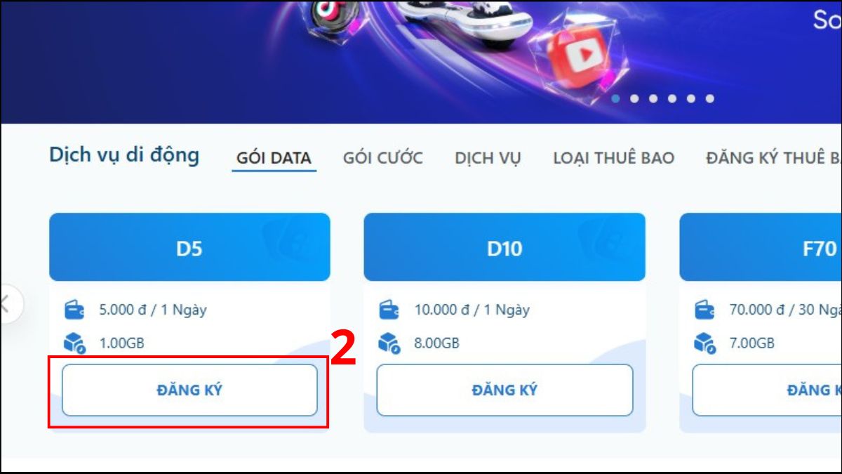 cách Đăng ký 4G MobiFone qua website bước 2