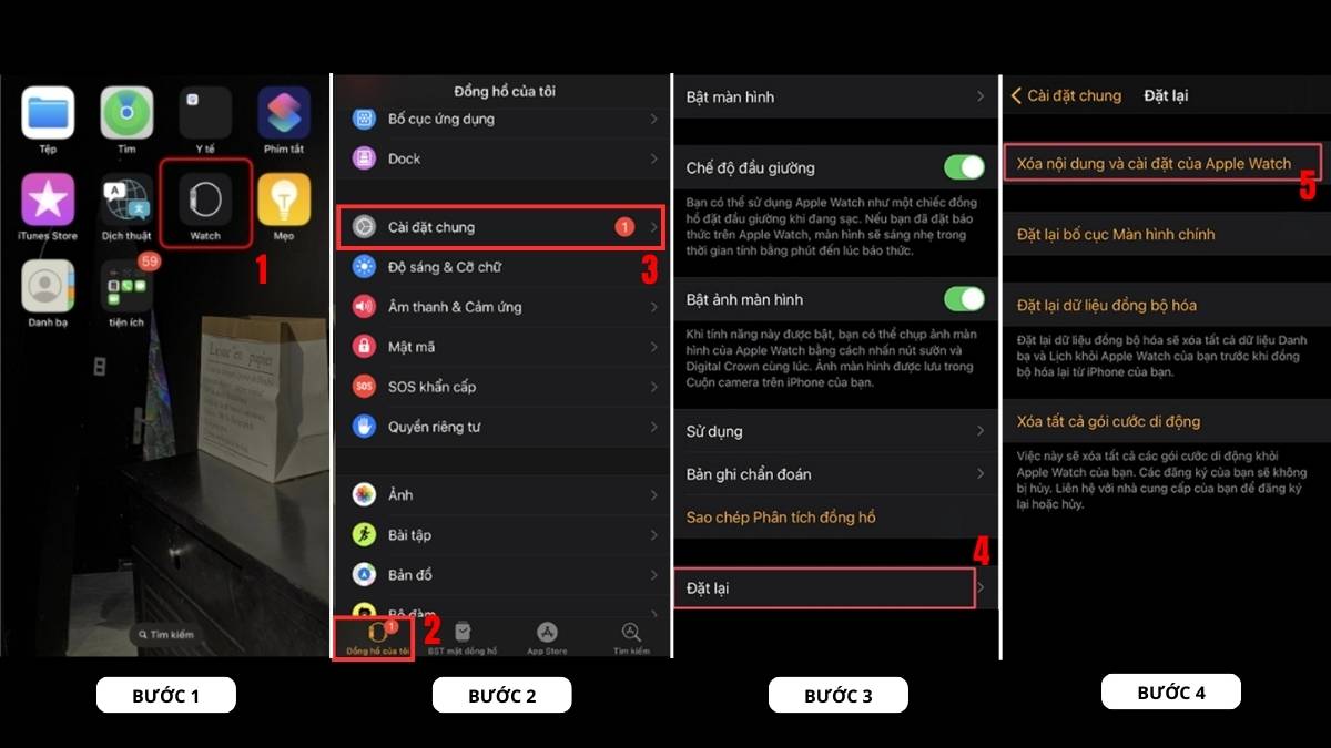 Cách đặt lại Apple Watch và ghép đôi lại trên điện thoại iPhone