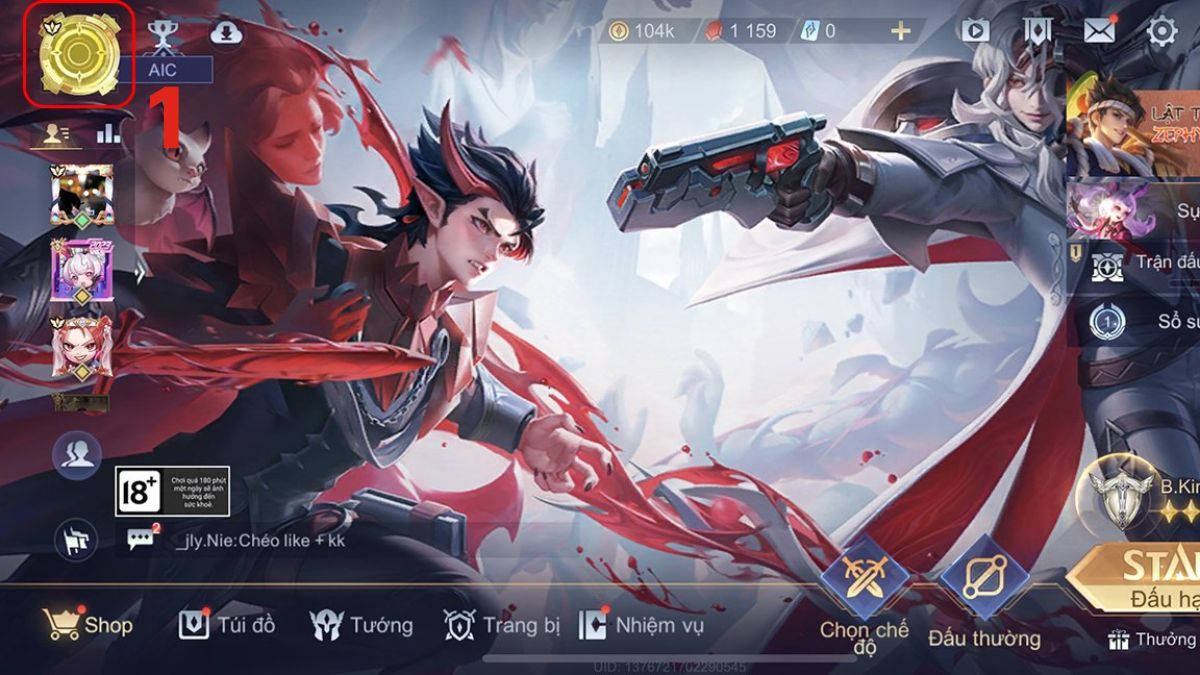 Cách đổi avatar Garena trên điện thoại bước 1