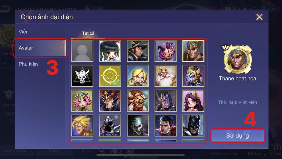 Cách đổi avatar Garena trên điện thoại bước 3