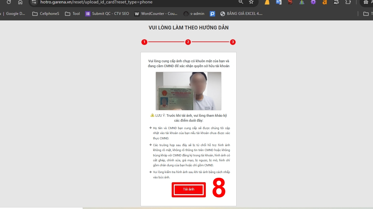 Cách đổi Gmail trên tài khoản Garena trên máy tính bước 4