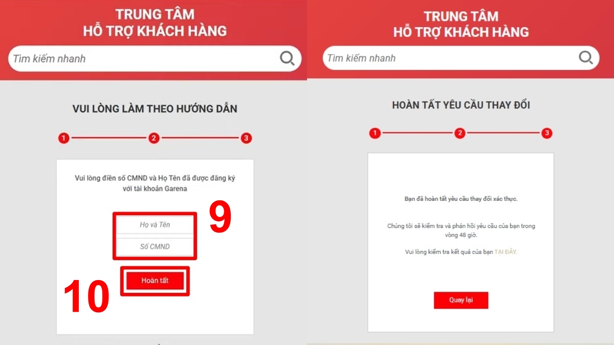 Cách đổi Gmail trên tài khoản Garena trên máy tính bước 5