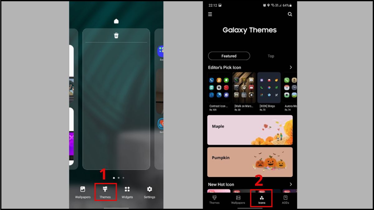 Cách đổi hình ứng dụng bằng Galaxy Themes bước 1