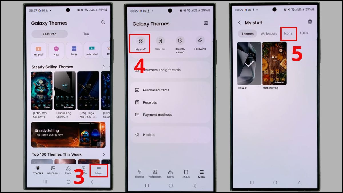 Cách đổi biểu tượng ứng dụng trên Samsung về mặc định bước 2