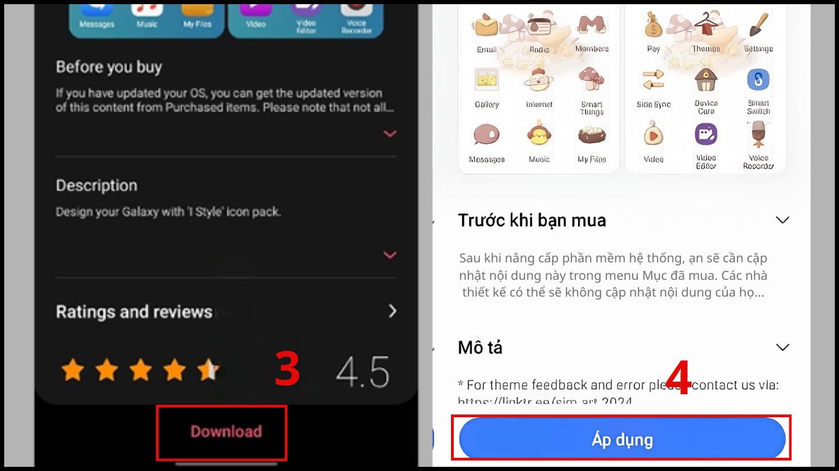 Cách đổi hình ứng dụng bằng Galaxy Themes bước 3