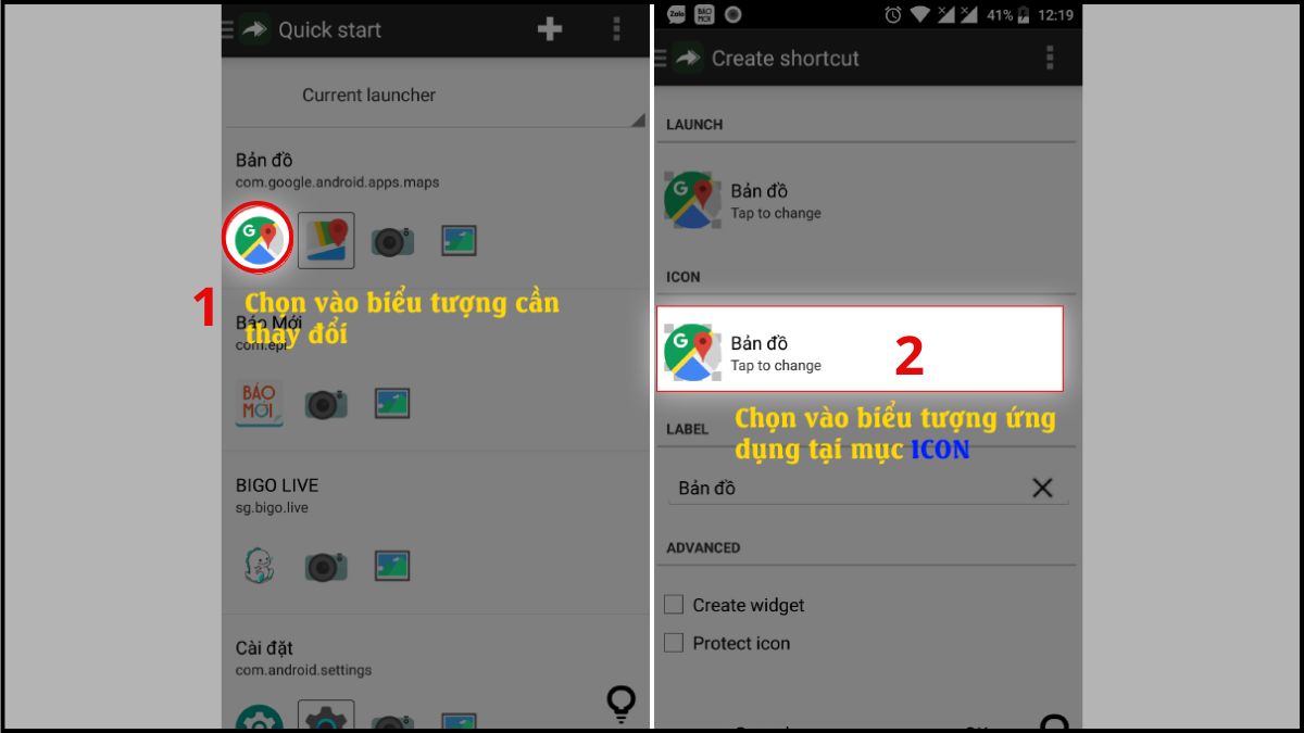 Cách đổi hình ứng dụng trên Samsung thay đổi ảnh cá nhân bằng Awesome Icons  bước 1