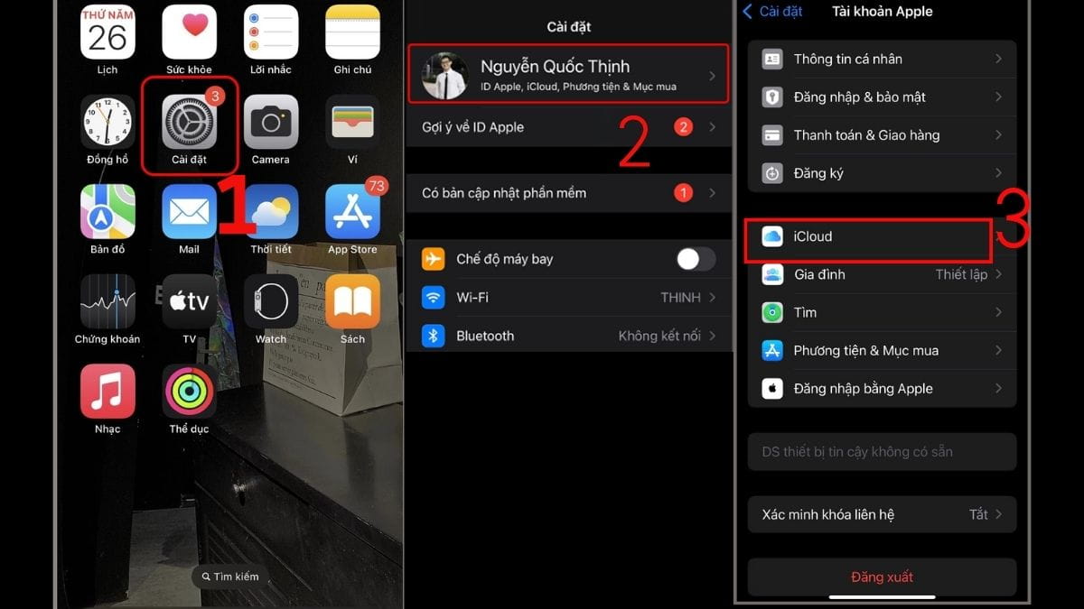 Cách đồng bộ iCloud trên iPhone bước 1