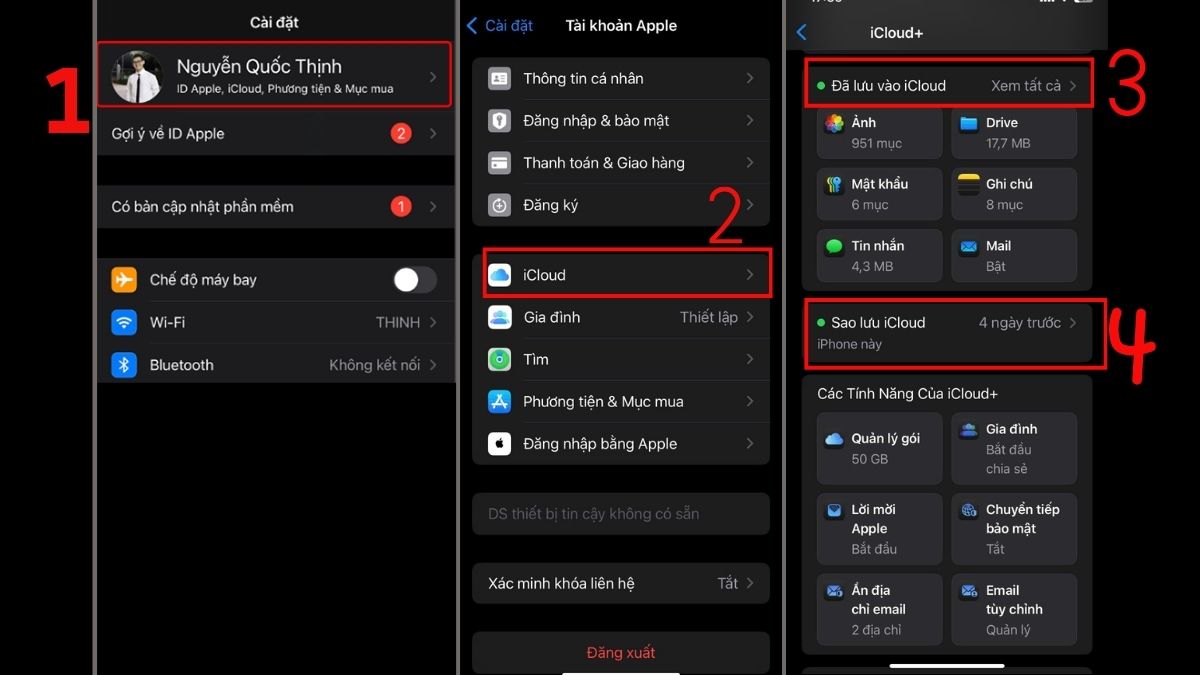 Cách kiểm tra dữ liệu iCloud iPhone đã đồng bộ hay chưa