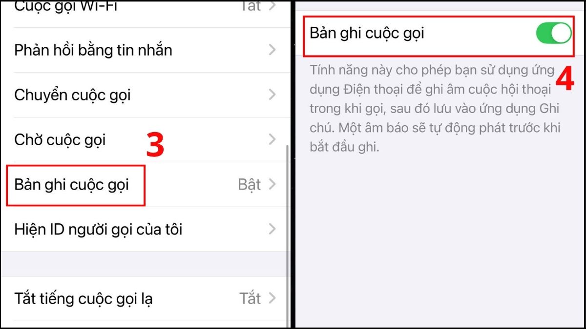Cách ghi âm cuộc gọi trên iPhone 16 Pro Max chạy iOS 18 bước 3