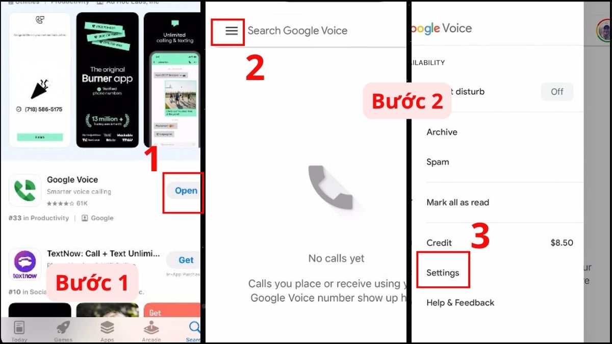 cách Ghi âm cuộc gọi trên iPhone 16 Pro Max bằng Google Voice bước 1