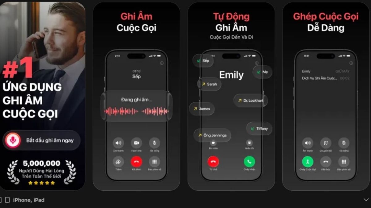 cách ghi âm cuộc gọi trên iPhone 16 Pro Max bằng app