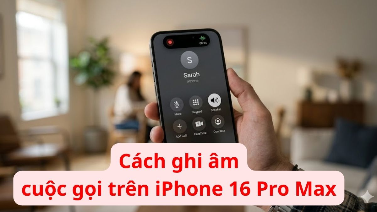 Cách ghi âm cuộc gọi trên iPhone 16 Pro Max đơn giản
