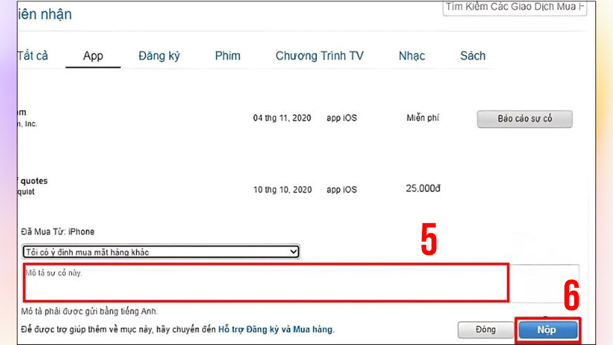 Cách hoàn tiền nạp game trên iOS bước 4