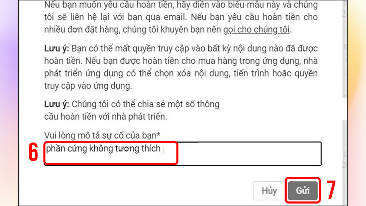 Cách hoàn tiền nạp game trên Android bước 5