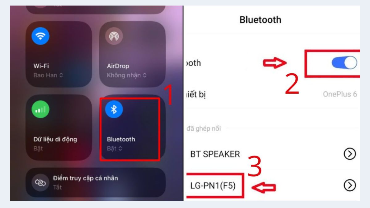 Cách kết nối bluetooth với loa Sony bằng điện thoại bước 1