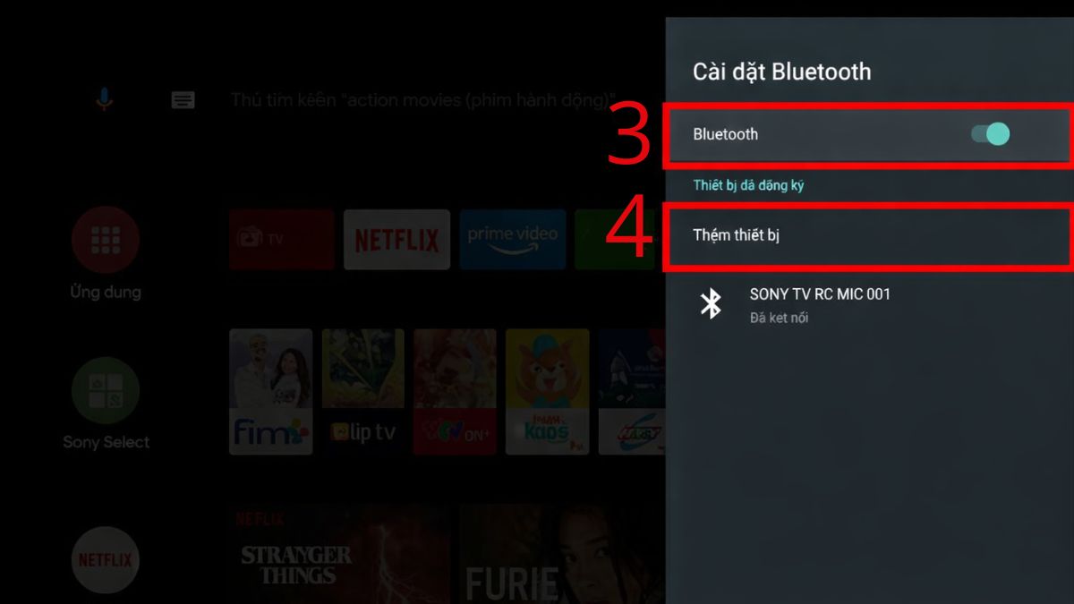 cách Kết nối loa Sony với bluetooth trên Tivi bước 3