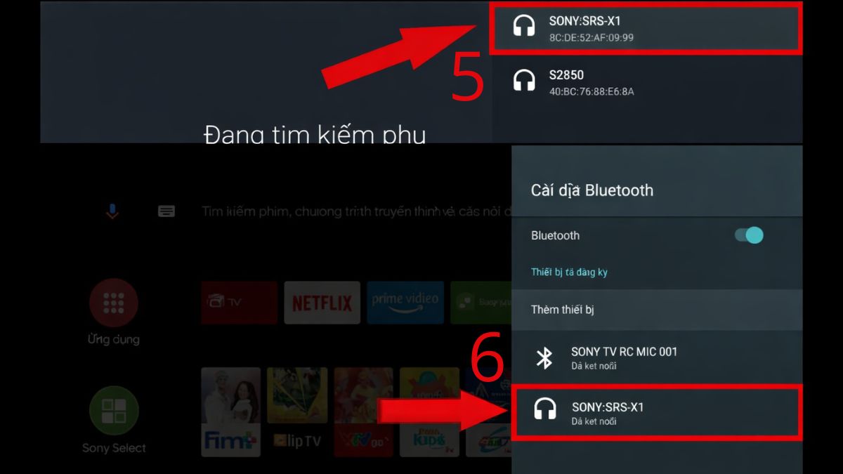 cách Kết nối loa Sony với bluetooth trên Tivi bước 4