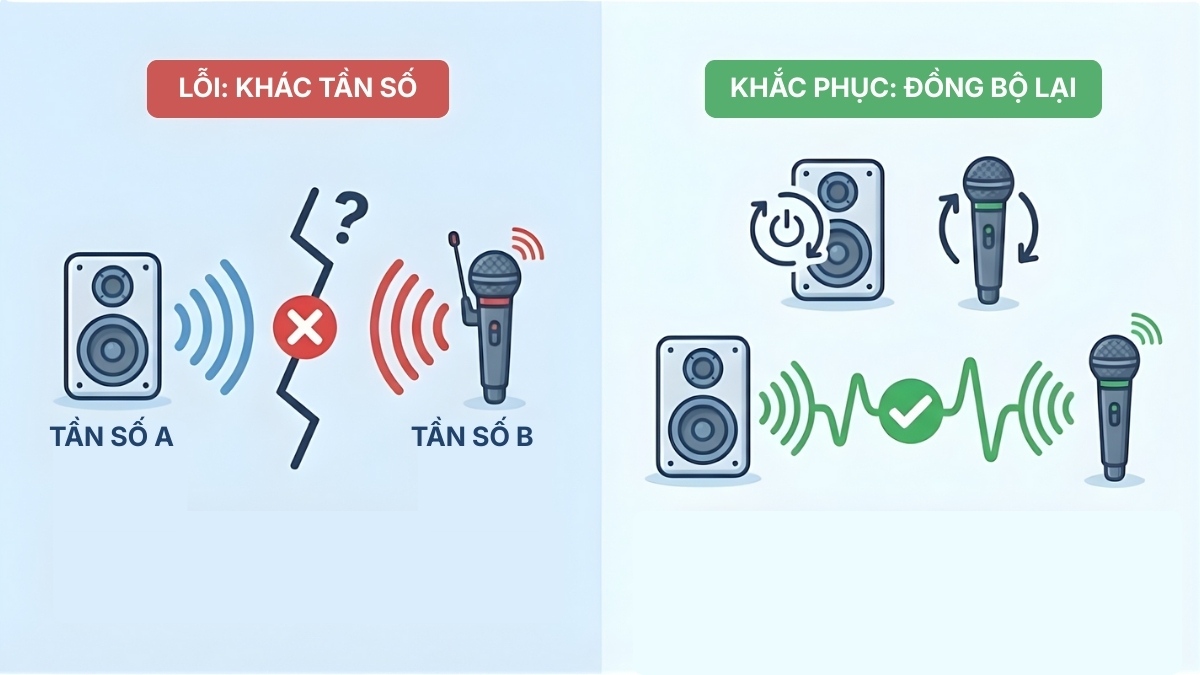 Cách sửa lỗi loa Bluetooth không kết nối được với micro không dây loa không cùng tần số