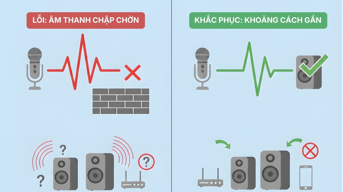 Cách sửa lỗi loa Bluetooth không kết nối được với micro không dây âm thanh chập chờn hú
