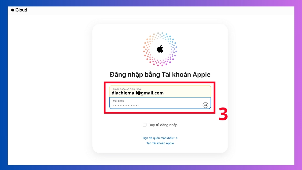 Cách khóa iCloud khi bị mất máy bằng trình duyệt bước 1-2