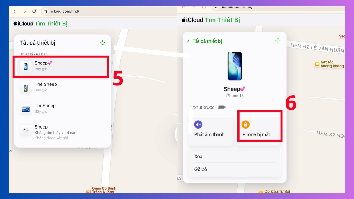 Cách khóa iCloud khi bị mất máy bằng trình duyệt bước 2