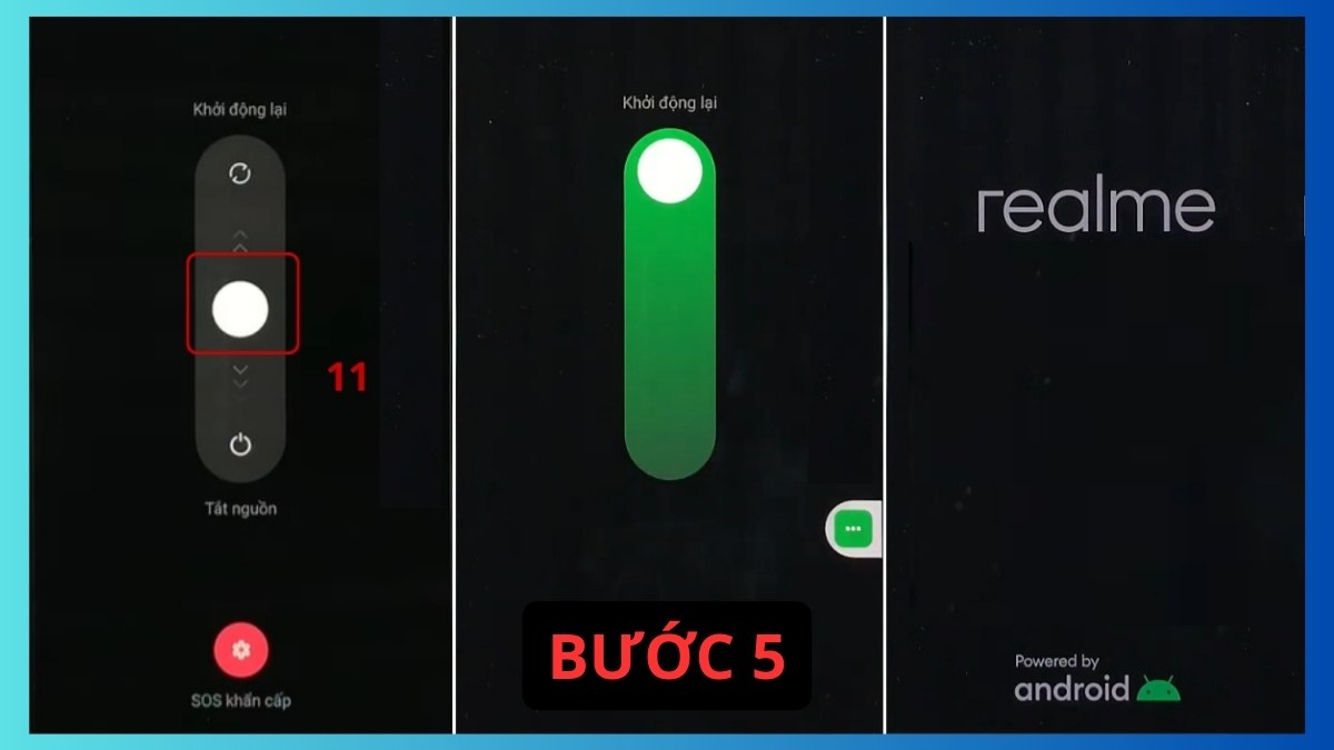 Cách khởi động lại điện thoại Realme không cần nút nguồn bước 5
