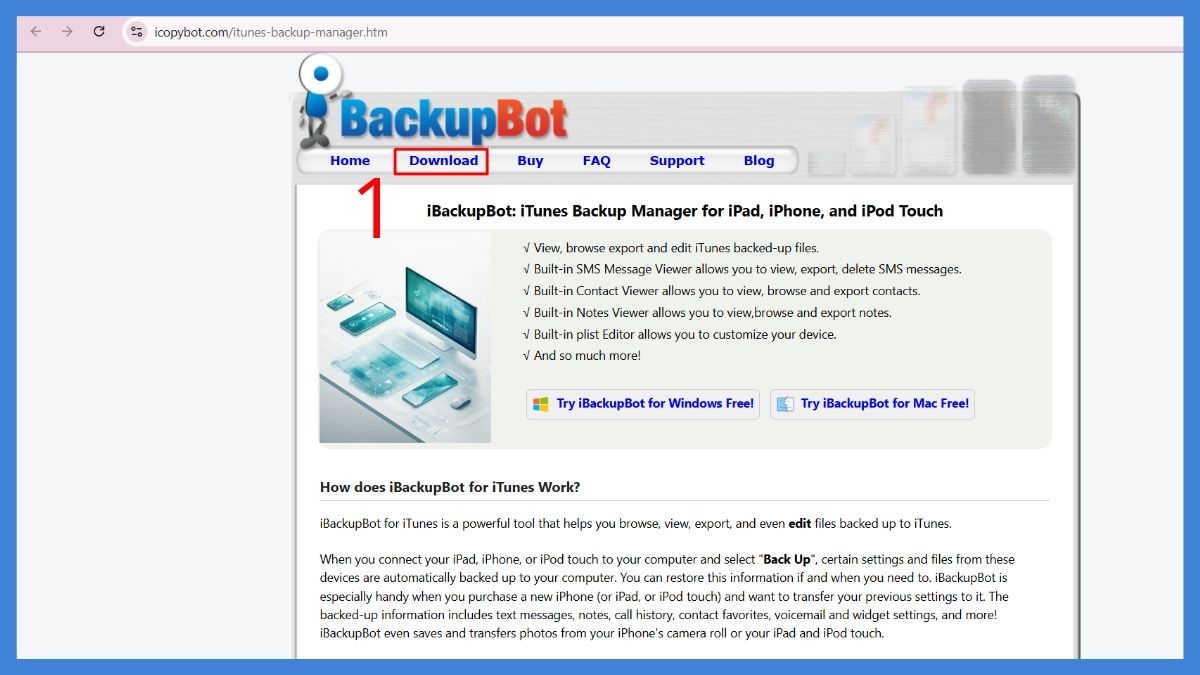 cách Kiểm tra pin iPhone chính hãng bằng phần mềm iBackupbot bước 1
