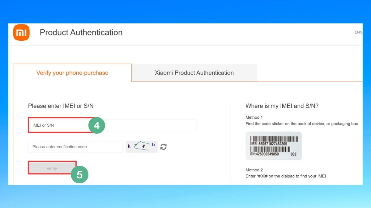 Hướng dẫn cách kiểm tra xuất xứ điện thoại Xiaomi qua IMEI bước 4