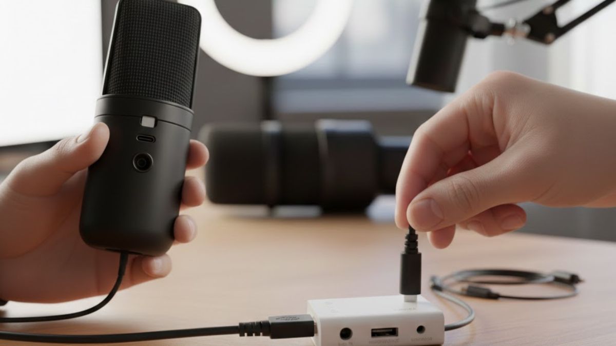 Cách lắp mic live stream kết nối vào điện thoại bước 3