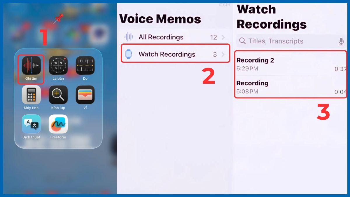Cách lấy file ghi âm từ Apple Watch trên điện thoại