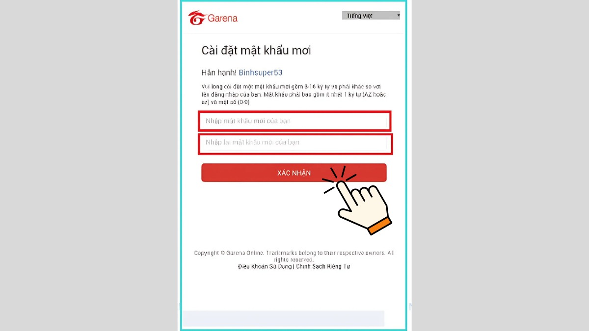 Cách lấy lại tài khoản Garena bằng Facebook bước 3