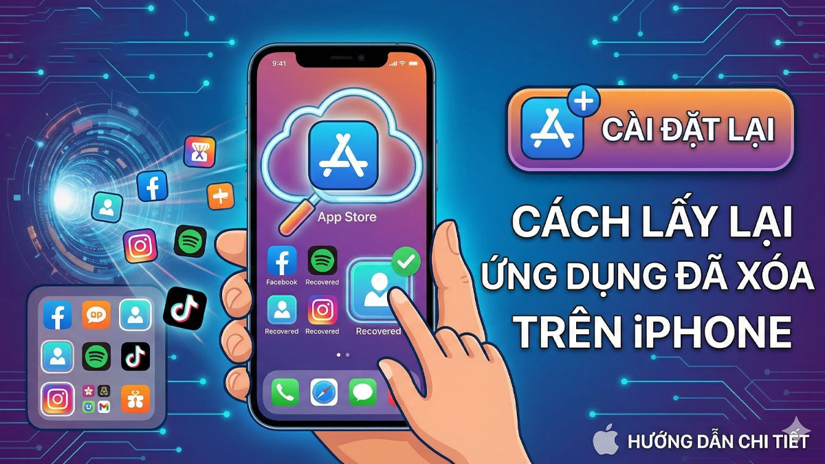 Cách lấy lại ứng dụng đã xóa trên màn hình iPhone hiệu quả