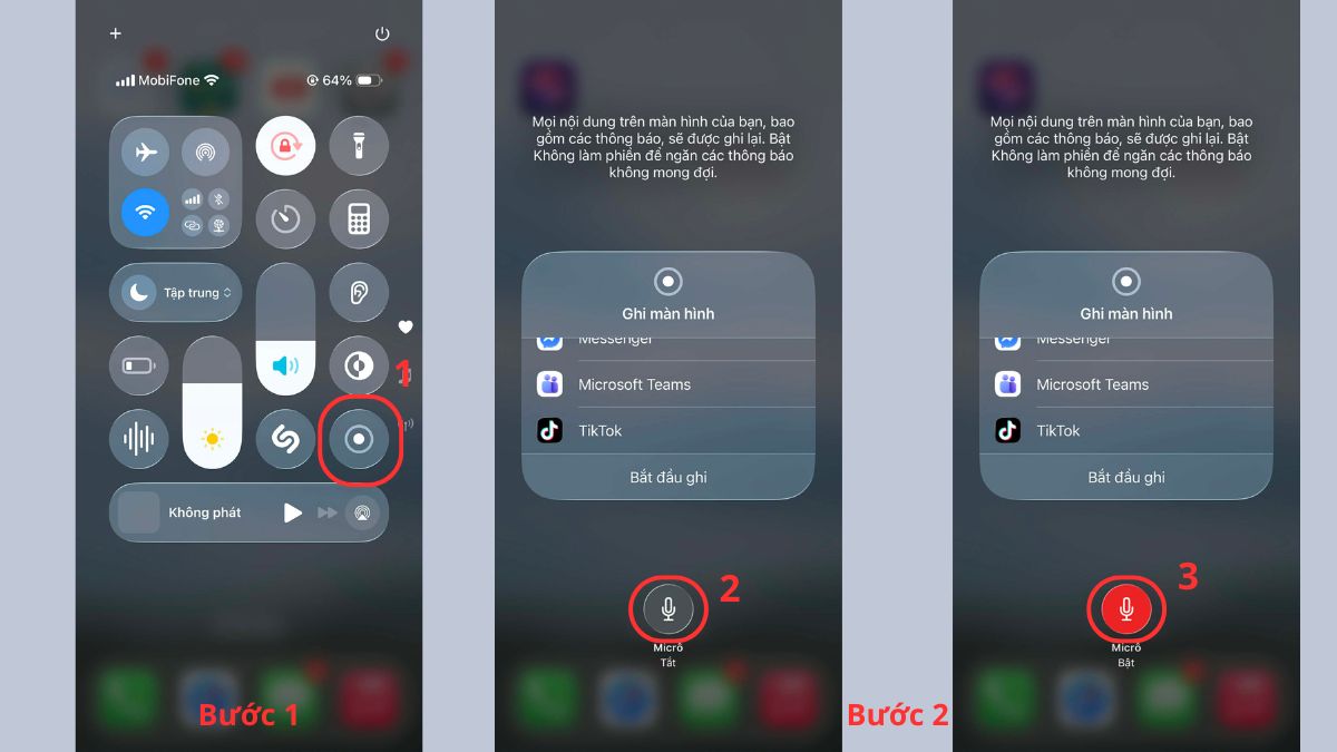 Cách quay màn hình iPhone 12 có tiếng bước 1