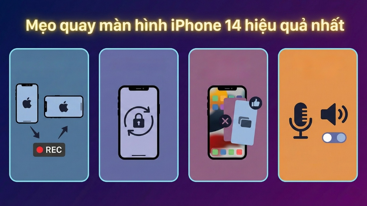 Mẹo quay màn hình iPhone 14 hiệu quả nhất