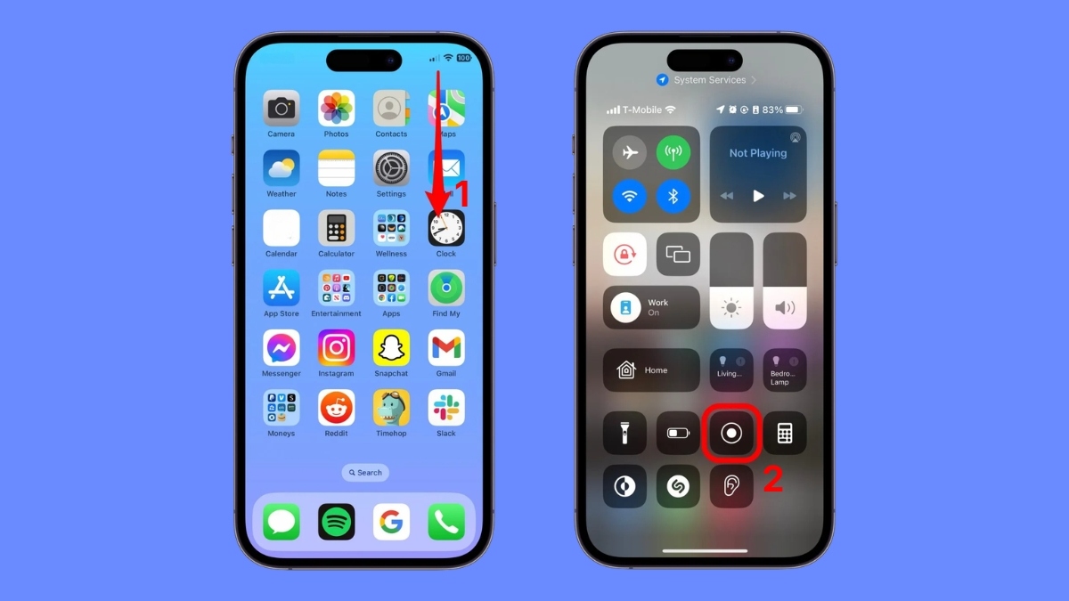 Cách quay màn hình iPhone 14 bằng tính năng hệ thống bước 1