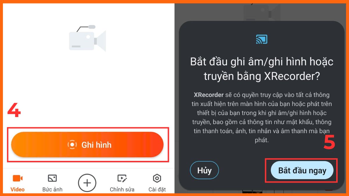 Cách quay màn hình Xiaomi bằng X Recorder bước 3