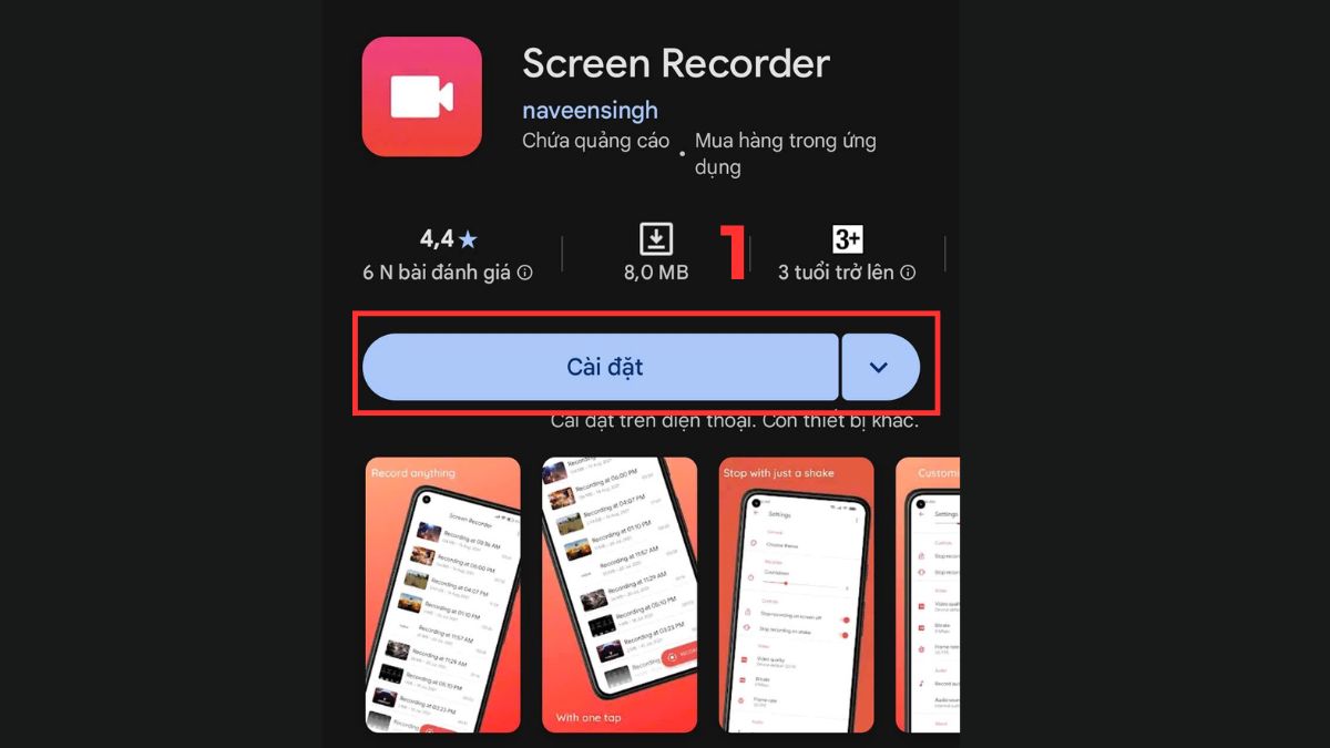 Cách quay màn hình trên điện thoại Xiaomi bằng Screen Recorder bước 1