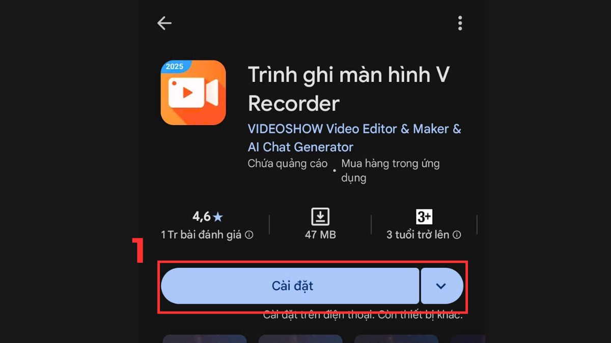 Cách quay video màn hình điện thoại Xiaomi bằng V Recorder bước 1