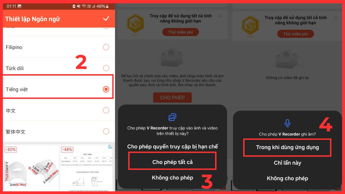 Cách quay video màn hình điện thoại Xiaomi bằng V Recorder bước 2