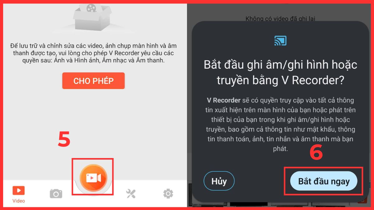 Cách quay video màn hình điện thoại Xiaomi bằng V Recorder bước 3